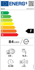 Bosch SPV2IKX10E Serie 2 Smarter Geschirrspüler vollintegriert, 45 cm breit, Besteckkorb, Extra Trocknen auf Knopfdruck, InfoLight roter Lichtpunkt am Boden, AquaStop Schutz gegen Wasserschäden, Weiß