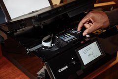 Canon PIXMA TS8750 Multifunktionsdrucker 3in1 (Tintenstrahl,Drucken, Kopieren, Scannen, A4, 10,8 cm Touch LCD, WLAN, Duplexdruck, 2 Papierzuführungen, 2 x 100 Blatt, 6 Separate Tinten) schwarz