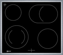 NEFF EDX442, Set bestehend aus E1ECD0AN0, N 30, Einbauherd mit CircoTherm, 60 x 60 cm, Edelstahl und M13R42N2, N 50, herdgesteuertes Elektrokochfeld, 60 cm, Schwarz, mit Rahmen aufliegend