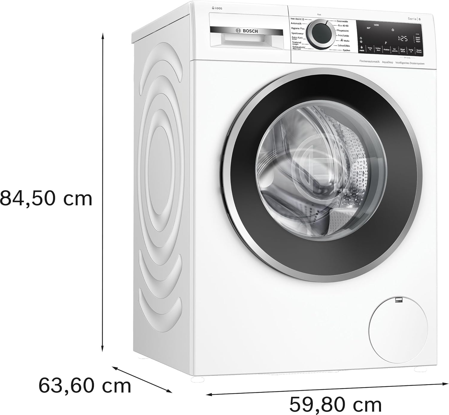 BOSCH WAN28127 Waschmaschine Serie 4, Frontlader mit 8kg Fassungsvermögen, 1400 UpM, Iron Assist, Active Water Plus, EcoSilence Drive, Speed Perfect, Weiß, 60cm