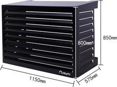 Qventi Abdeckung für Klimaanlage - Anthrazit/Grau - Aluminium - Schutzgitter - Verkleidung - Einfache Montage - Größe S - Außenmaße (LxBxH): 100 x 50 x 75 cm