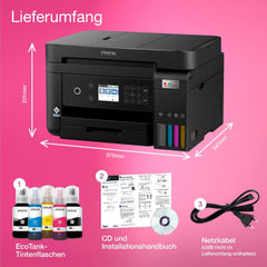 Epson EcoTank ET-4800 A4-Multifunktions-Wi-Fi-Tintentankdrucker, mit einem im Lieferumfang enthaltenen Vorrat an Tinten bis zu 3 Jahren