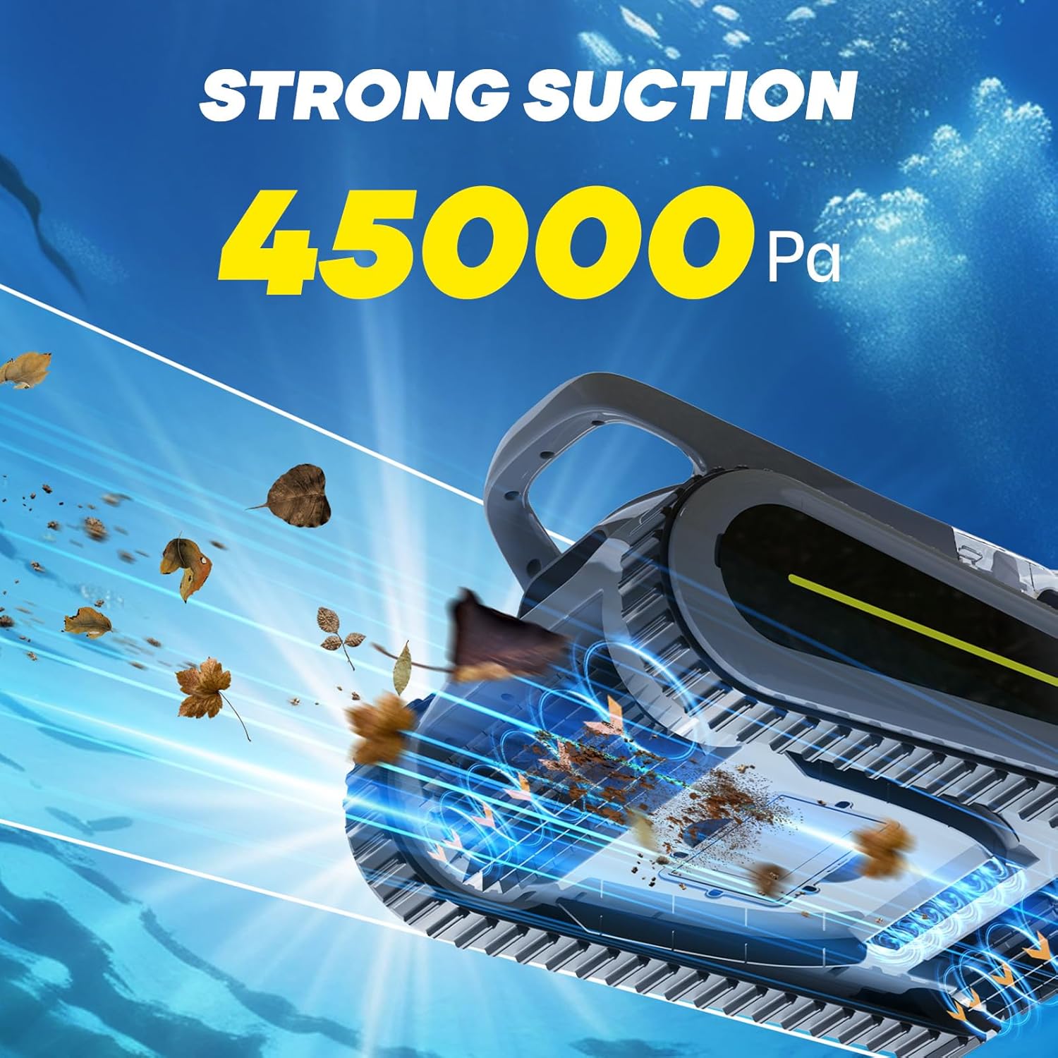 Crab Kabelloser Roboter-Poolsauger, Wandklettern, automatischer Poolreiniger, geeignet für Wände und Böden von 150 m² großen Pools