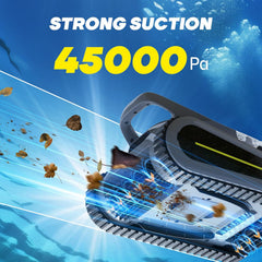 Crab Kabelloser Roboter-Poolsauger, Wandklettern, automatischer Poolreiniger, geeignet für Wände und Böden von 150 m² großen Pools