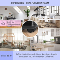 Klarstein Mobile Klimaanlage mit Abluftschlauch, 4-in-1 Klimagerät mit Ventilator, Luftentfeuchter & Nachtmodus, Kleine & Portable Klimaanlage für Wohnung & Büro, App-Steuerung, 12000 BTU