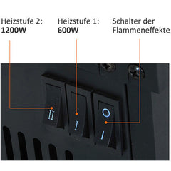 HOMCOM Elektrokamin mit Flammeneffekt & 2 Heizstufen
