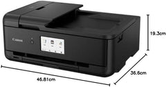 Canon PIXMA TS9550 Drucker Farbtintenstrahl Multifunktionsgerät DIN A4 A3 (Drucker A3, Scanner, Kopierer, 5 separate Tinten, WLAN, LAN, Print App, 2 Papierzuführungen, Duplexdruck) schwarz