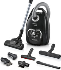 Bosch Staubsauger mit Beutel Serie 8 BGB75X494, Bodenstaubsauger, ideal für Allergiker, Hygiene-Filter, Bodendüse für Parkett, Teppich, Fliesen, langes Kabel, leise, 650 W, blau
