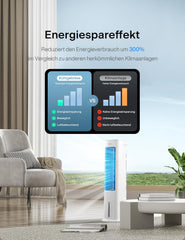 PELONIS Luftkühler mit Wasserkühlung, Klimaanlage Mobil, 5L Ventilator mit Wasserkühlung, Klimagert Luftbefeuchter mit Fernbedienung, 355m/h Klimaanlage Ohne Abluftschlauch