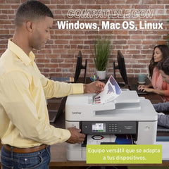 Brother MFC-J6940DW DIN A3 4-in-1 Farbtintenstrahl-Multifunktionsgerät (2 x 250 Blatt Papierkassette, Drucken, scannen, kopieren, faxen), Weiß, Mittel