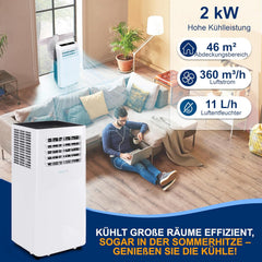 SereneLife 3-in-1 Mobile Klimaanlage mit Abluftschlauch – Klimagerät als Luftkühler, Ventilator & Luftentfeuchter– Mini Klimaanlage für Räume bis zu 28 m2 – Luftkühler für Zuhause & Büro 10,000 BTU