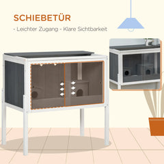 PawHut Zwerghamsterkäfig mit Regal und Acrylschiebetüren Holz