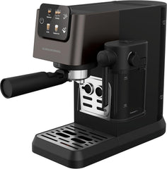 GRUNDIG KSM 5330 Siebträgermaschine mit integriertem Milchbehälter, 1628 W Leistung, 15 bar Pumpendruck, Zweifachdüse, farbiges Touch-Display, BrewSense, CreamyPro, Dark Inox/Schwarz