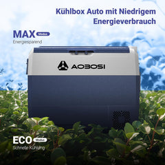 AAOBOSI Compressor Cool Box 36 L, Cool Box Car with WiFi App Control, 12/24 V and 100-240 V Electric Cool Box, up to -20 °C for Car, Truck, Boat, Motorhome, Camping, Double Zone