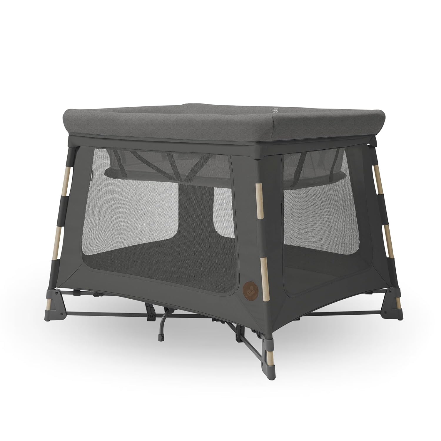 Maxi-Cosi Swift 3-in-1 Reisebett Baby, Babywiege, 0–3,5 Jahre, bis zu 15 kg, Reisebett höhenverstellbar, 2-in-1-Matratze, ultraleicht, in 1 Sekunde klappbar, Reisetasche, Eco Care, Beyond Grey
