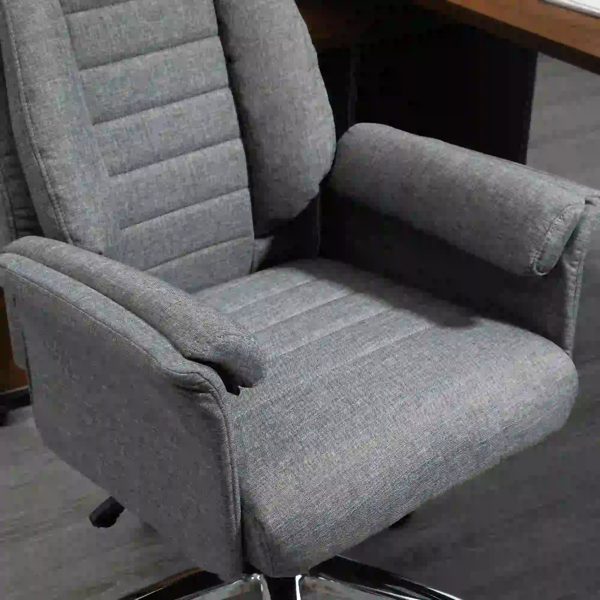 HOMCOM Bürostuhl Drehstuhl Retro Design höhenverstellbar grau