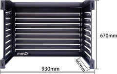 Qventi Abdeckung für Klimaanlage - Anthrazit/Grau - Aluminium - Schutzgitter - Verkleidung - Einfache Montage - Größe S - Außenmaße (LxBxH): 100 x 50 x 75 cm