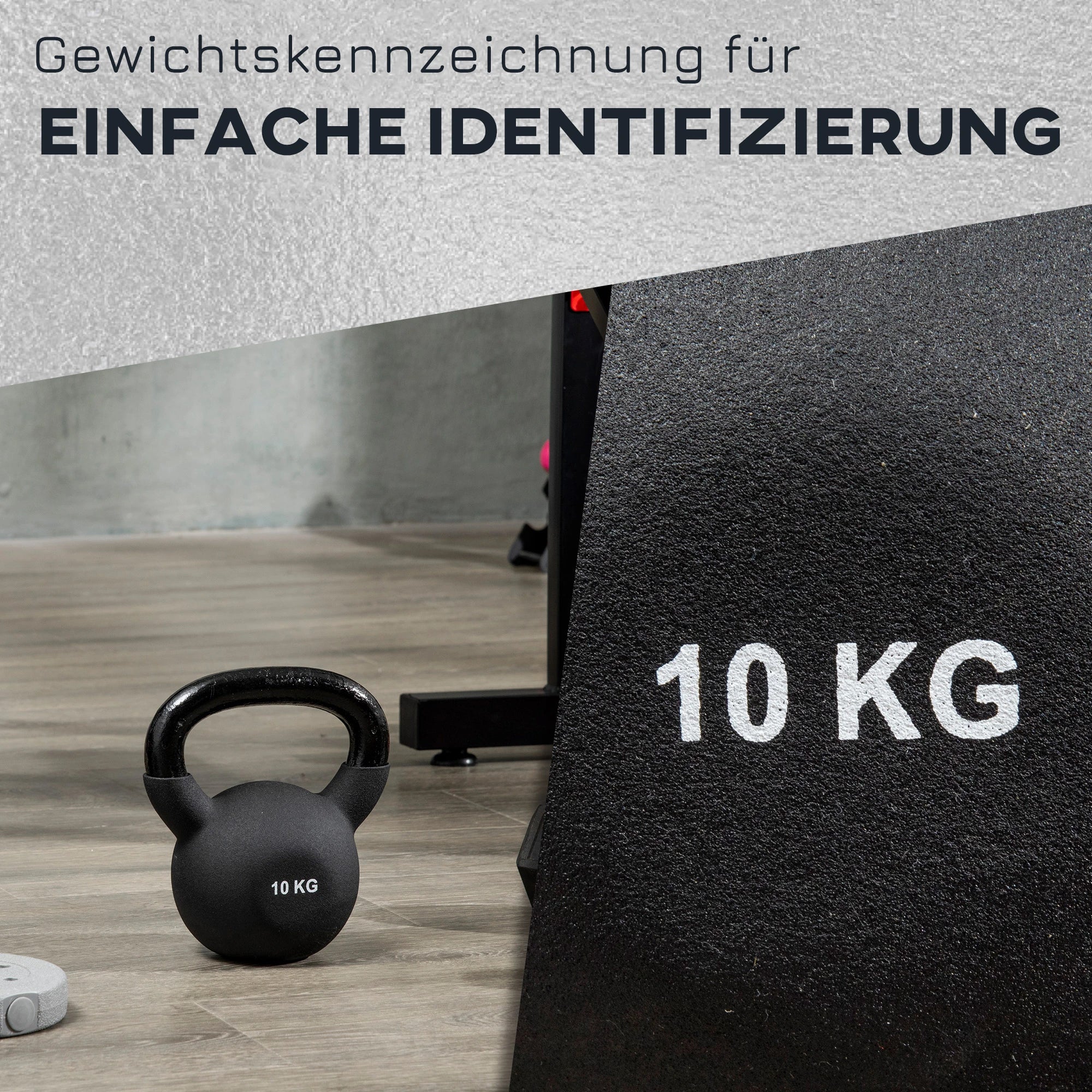 HOMCOM Kugelhantel Kettlebell zweihändig nutzbar bodenschonend