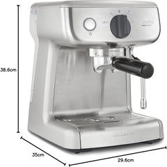 Breville Barista Max Siebträgermaschine | Espressomaschine/Kaffeemaschine mit integriertem Mahlwerk und Milchaufschäumer| 2,8-l-Wasserbehälter | Italienische Pumpe mit 15 Bar | Edelstahl [VCF126X]