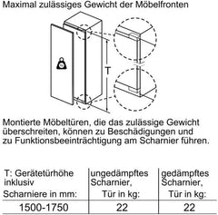 Bosch GIV11ADC0 Serie 6 Einbau-Gefrierschrank, 95 kWh, Jahr, 70 l, LowFrost, FreshSense, 72 x 56