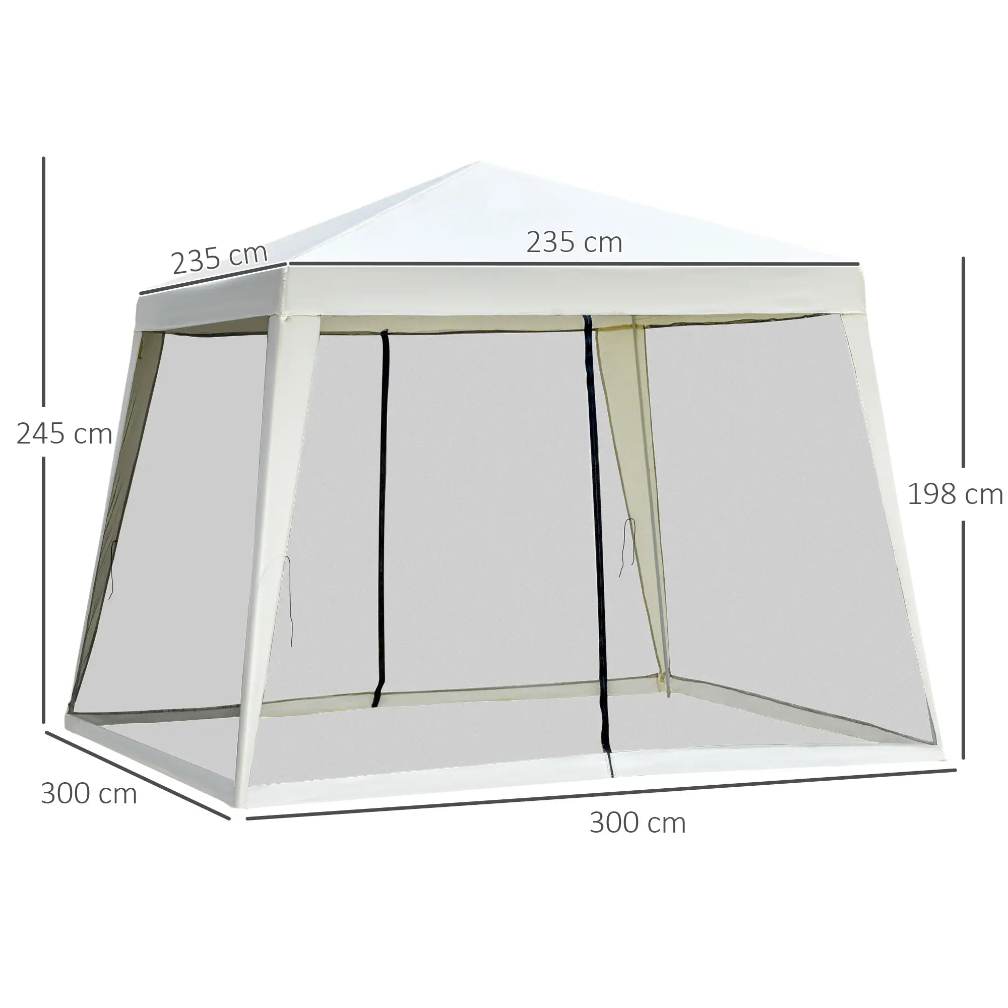 Outsunny Gartenpavillon mit Moskitonetz wasserabweisend cremeweiß