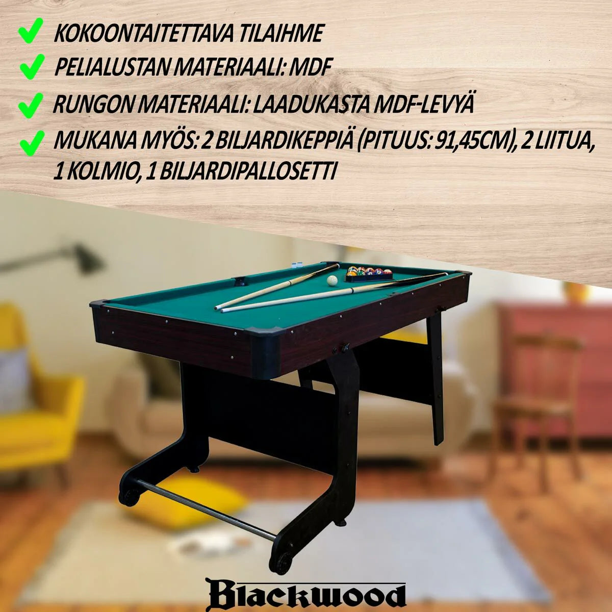 Blackwood Billardtisch Junior 5' - klappbar