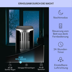Klarstein Mobile Klimaanlage mit Abluftschlauch, 3-in-1 Klimagerät mit Ventilator & Luftentfeuchter, Kleine & Portable Klimaanlage für Wohnung & Büro,10000 BTU AC mit Niedrigem Verbrauch