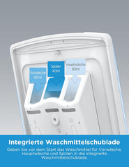 Midea Toplader Waschmaschine MF10ET70B / 7KG / A / 1200 U/min/BLDC Inverter Mortor/Dampffunktion/SoftOpener/XL Türöffnung/Kurz 15'&45' / Mehrere Temperaturoptionen/AquaStop, Weiß