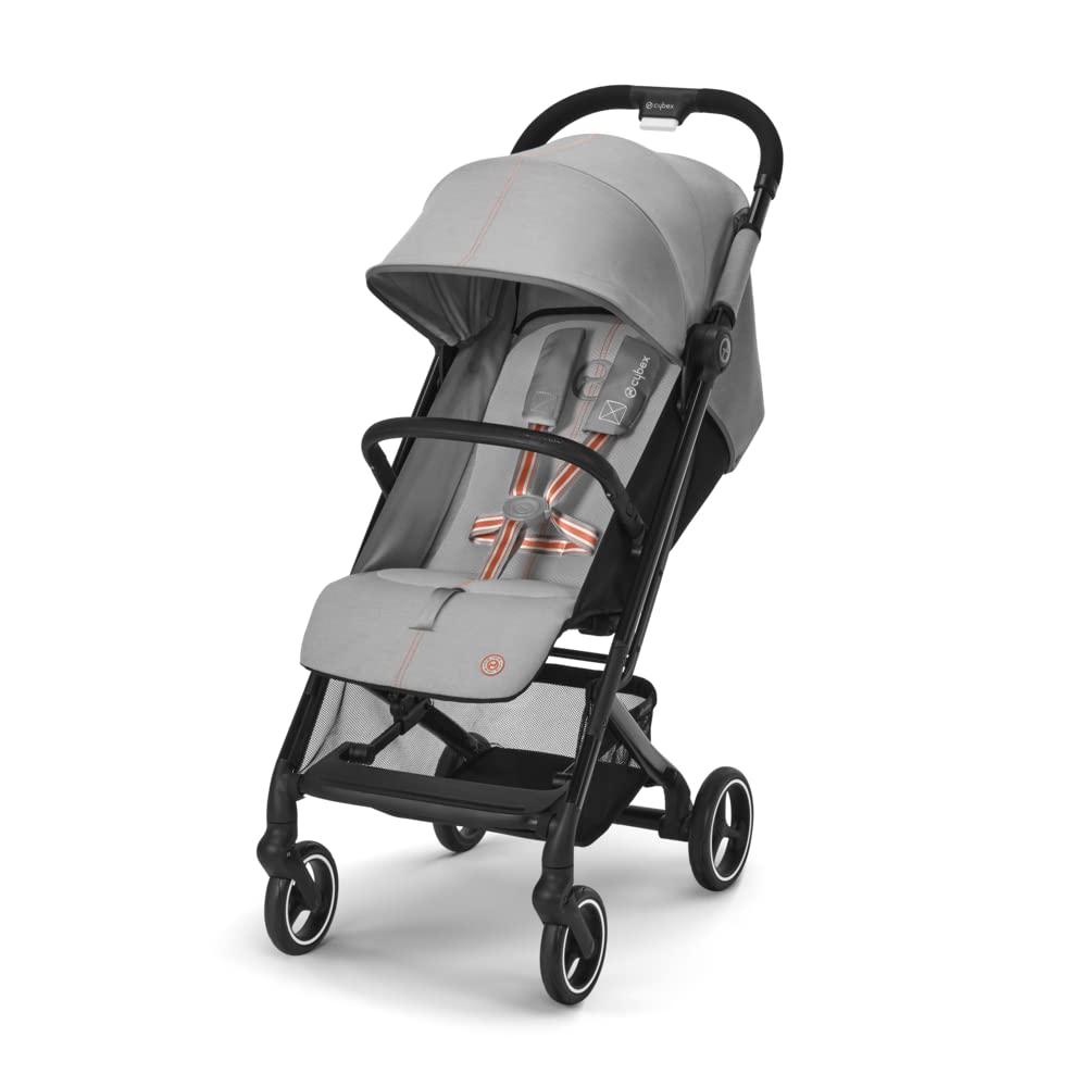 Cybex Gold Kinderwagen Beezy mit One-Pull Harness, Ab Geburt bis ca. 4 Jahre (max. 22 kg), Kompakt und ergonomisch, Almond Beige (Beige mit schwarzem Rahmen)