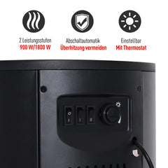 HOMCOM Elektrokamin mit Flammeneffekt und 2 Heizstufen