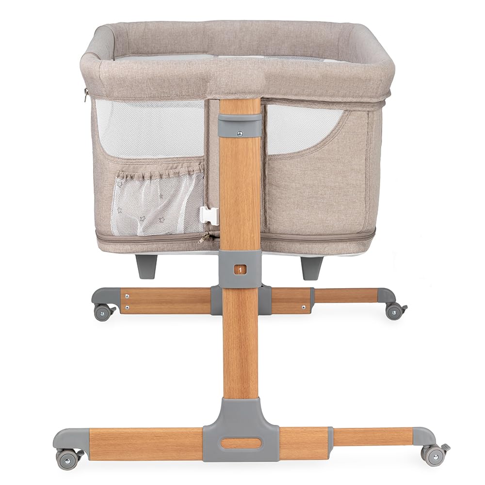 Momi SMART Bed 4-in-1 Kinderbeistellbetten bis 15 kg, Beistellbett für Babys mit Matratze, Höhenverstellbar