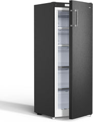 CHiQ FSD166NE4E Gefrierschrank 166 L, No Frost Technologie, Wechselbarer Türanschlag, Schwarzer Edelstahl, 144cm Höhe