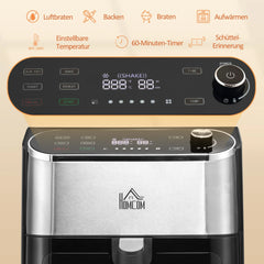 HOMCOM Heißluftfritteuse Airfryer fettarm schnelles Garen