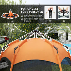 Outsunny Campingzelt Quick-Up 4-6 Personen doppelwandig Outdoor