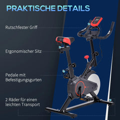 HOMCOM Fahrradtrainer Heimtrainer LCD-Display höhenverstellbar
