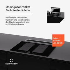 Klarstein Downdraft-Dunstabzugshaube, Versenkbare Abzugshaube, Leise Dunstabzugshauben mit Filter, Dunstabzugshaube 60cm, Umluft/Abluft Dunsthaube mit 10 Stufen, Dunstabzug 576 m³/h Luftstrom