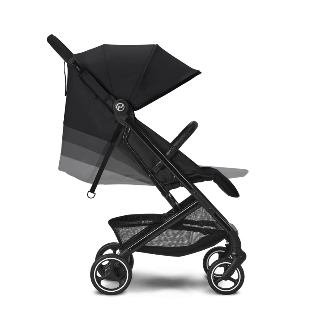 Cybex Gold Kinderwagen Beezy mit One-Pull Harness, Ab Geburt bis ca. 4 Jahre (max. 22 kg), Kompakt und ergonomisch, Almond Beige (Beige mit schwarzem Rahmen)