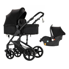 3 in 1 Kombikinderwagen 3 in 1 Reisesysteme Kinderwagen Infant Hochlandschaft Liegender Buggy Kinderwagen Neugeborenen Kinderwagen Faltbarer Standardkinderwagen (906 White)