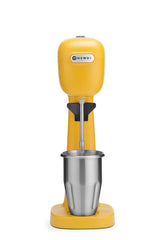 HENDI Milchshake Maker, Inkl. 2 Mixbechers (Edelstahl und Polykarbonat) und 4 austauschbaren Rührwerken, Drink mixer, Frappés, Getränkemixer, 230V/400W, 170x196x(H)490mm, Karamell