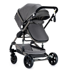 3 in 1 Kombikinderwagen 3 in 1 Reisesysteme Kinderwagen Infant Hochlandschaft Liegender Buggy Kinderwagen Neugeborenen Kinderwagen Faltbarer Standardkinderwagen (906 White)