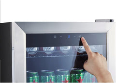 Kalamera Getränkekühlschrank, Bierkühlschrank mit Touch-Bedienfeld, 3-18°C Kühlzone, Flaschenkühlschrank 86 Liter, Blaue LED-Innenbeleuchtung, 41 dB, KRC-86GE