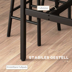 HOMCOM Bartisch-Set 3-tlg. platzsparend mit Fußstütze Industriedesign