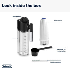 De'Longhi Magnifica Evo ECAM 292.81.B Kaffeevollautomat mit LatteCrema Milchsystem, 7 Direktwahltasten für Cappuccino, Espresso und weitere Kaffeespezialitten, 2-Tassen-Funktion, Schwarz