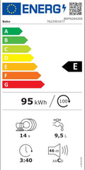 Beko BDFN26420W b300 freistehender Geschirrspüler, unterbaufhig, Platz für 14 Magedecke, Pro Inverter Motor, TrayWash, HygieneIntense, 6 Programme, WaterSafe+, Wei