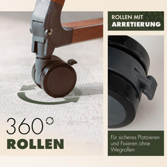 KUNU neues Baby-Beistellbett - Von Eltern für Eltern - Skandinavisches Design - Rollbar & Wiegefunktion - Höhenverstellbar - Babyoptimierte Matratze - inkl. Reisetasche