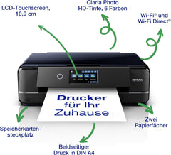 Epson Expression Photo XP-970 3-in-1 Tintenstrahl-Multifunktionsgerät Drucker (Scanner, Kopierer, WiFi, Ethernet, Duplex, 10,9 cm Touchscreen, Einzelpatronen, 6 Farben, DIN A3) schwarz, 10 x 15 cm