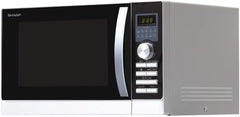 Sharp R843INW 4-in-1 Mikrowelle mit Heiluft, Grill und Konvektion/ 25 L/ 800 W/ 1000 W Infrarotgrill/ 2500 Konvection/ 10 Automatikprogramme/ Pizza-Programm/ Metalldrehteller (30 cm)/ silber