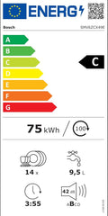 Bosch Hausgerte SMV6ZCX49E Serie 6 er Geschirrspüler Vollintegriert, Besteckschublade, Silence Programm besonders leise, PerfectDry mit Zeolith trocknet sogar Kunststoff