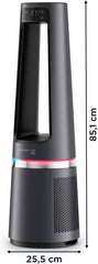 Rowenta QU5062 Eclipse 3in1 Luftreiniger | Heizlüfter | Ventilator | filtert 99,9% der Partikel | für 30 m2 Raumgre | schnelle Heizung bis zu 35°C | automatischer Tag- und Nachtmodus | Schwarz/Grau