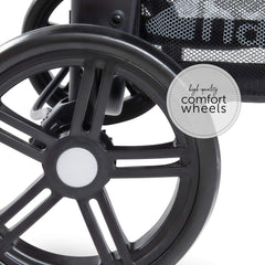 hauck Geschwisterwagen Roadster Duo SLX, Zwillingsbuggy ab Geburt bis 15 kg (ca. 3 Jahren) mit Liegefunktion, XL Korb, Einfach und Klein Zusammenklappbar, Große Räder (Grey/Silver)